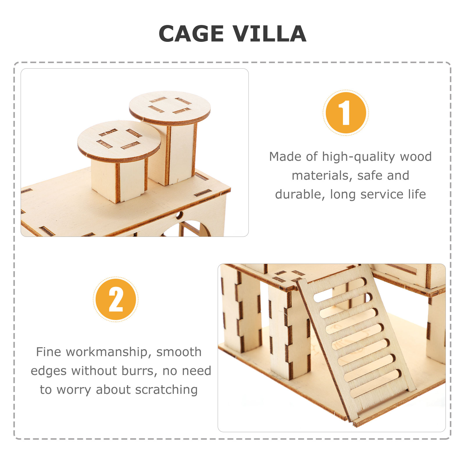 Premium Hamster Wooden Ladder House Habitat Pet Exercise Playground with Platform Fun and Safe for Small Pets