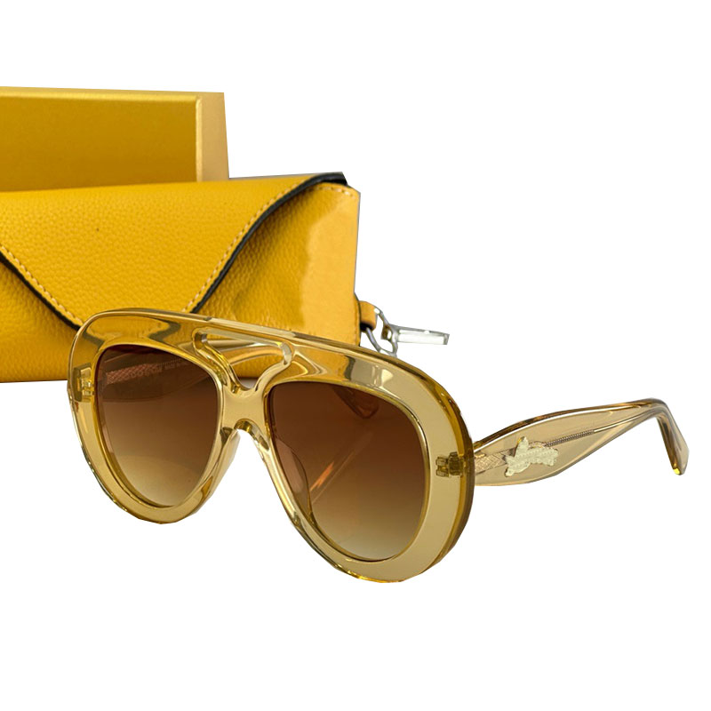 Men Retro Round Spoiler Pilot Sunglasses LW40144U Designer Acetate Frame Square Pilot Glasses UV400 Protective Woman Retro Brand Sunglasses Top Quality