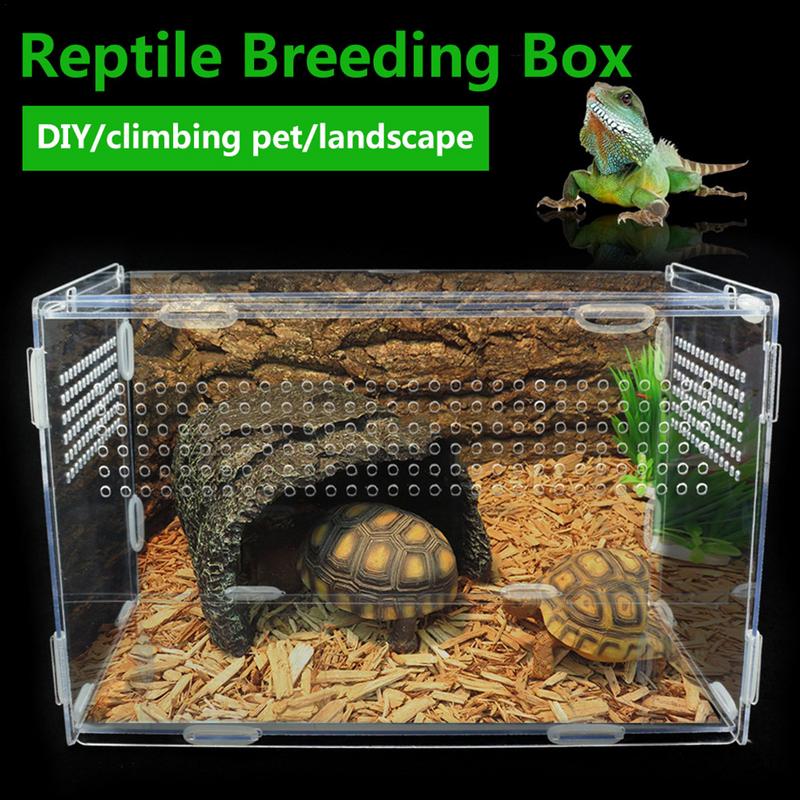 Reptile Breeding Box Acrylic Spider Lizard Scorpion Acrylic Transparent Insect Breathable Terrarium Food Feeding Container