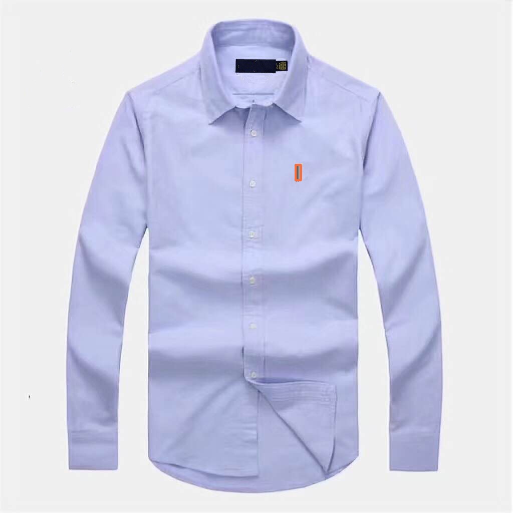 Mens Pure cotton polo Dress Casual Shirts s Slim Silk Designers T-shirts Long Sleeve fashion t business clothing plaid brands Multiple color