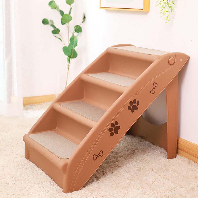 Dog stairs foldable bed steps small dog teddy cat plastic anti slip bedside household ladder pet climbing ladder pet stairs