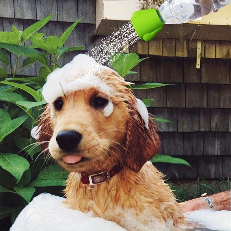 1PC Pet Cleaning Supplies Dog Shower Silicone Multi functional Shower Head Outdoor Portable Water Bottle Shower Head