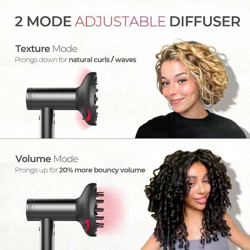 TYMO womens hair dryer -1500W professional high-speed ion hair dryer with brushless motor for fast drying 4 temperature and 3 speed W250422
