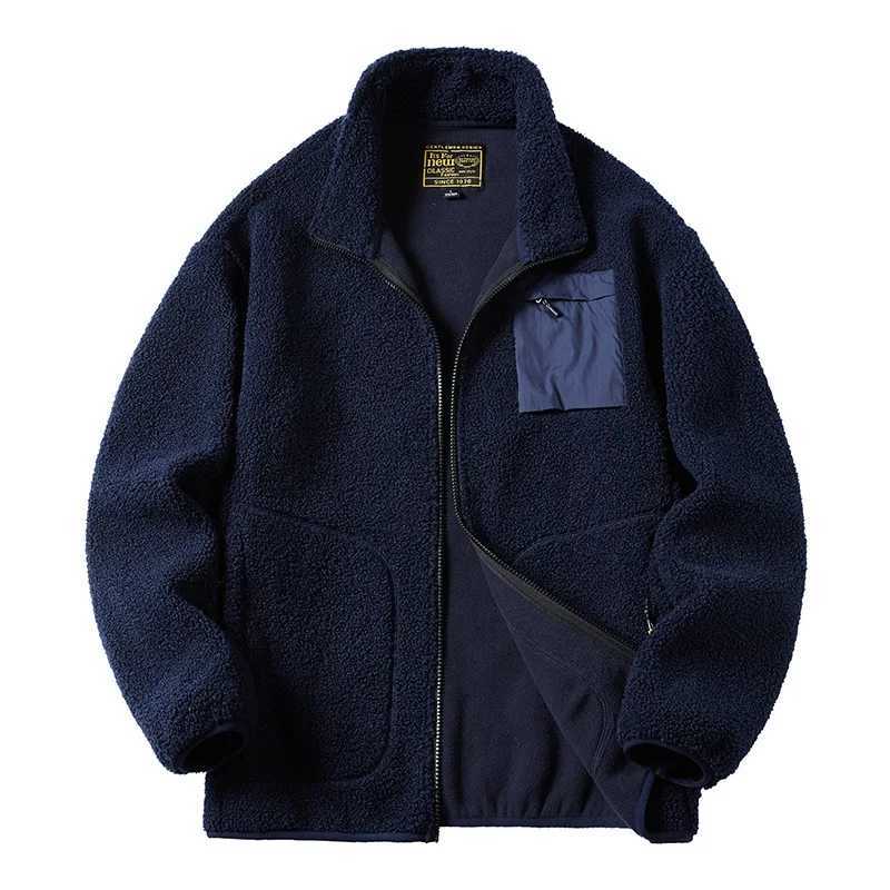 Men Thicken Fleece Padded Coat Berber Fleece Jackets For Men Vintage Stand Collar Polar Fleece Wintre Jacket Warm Tops X241015