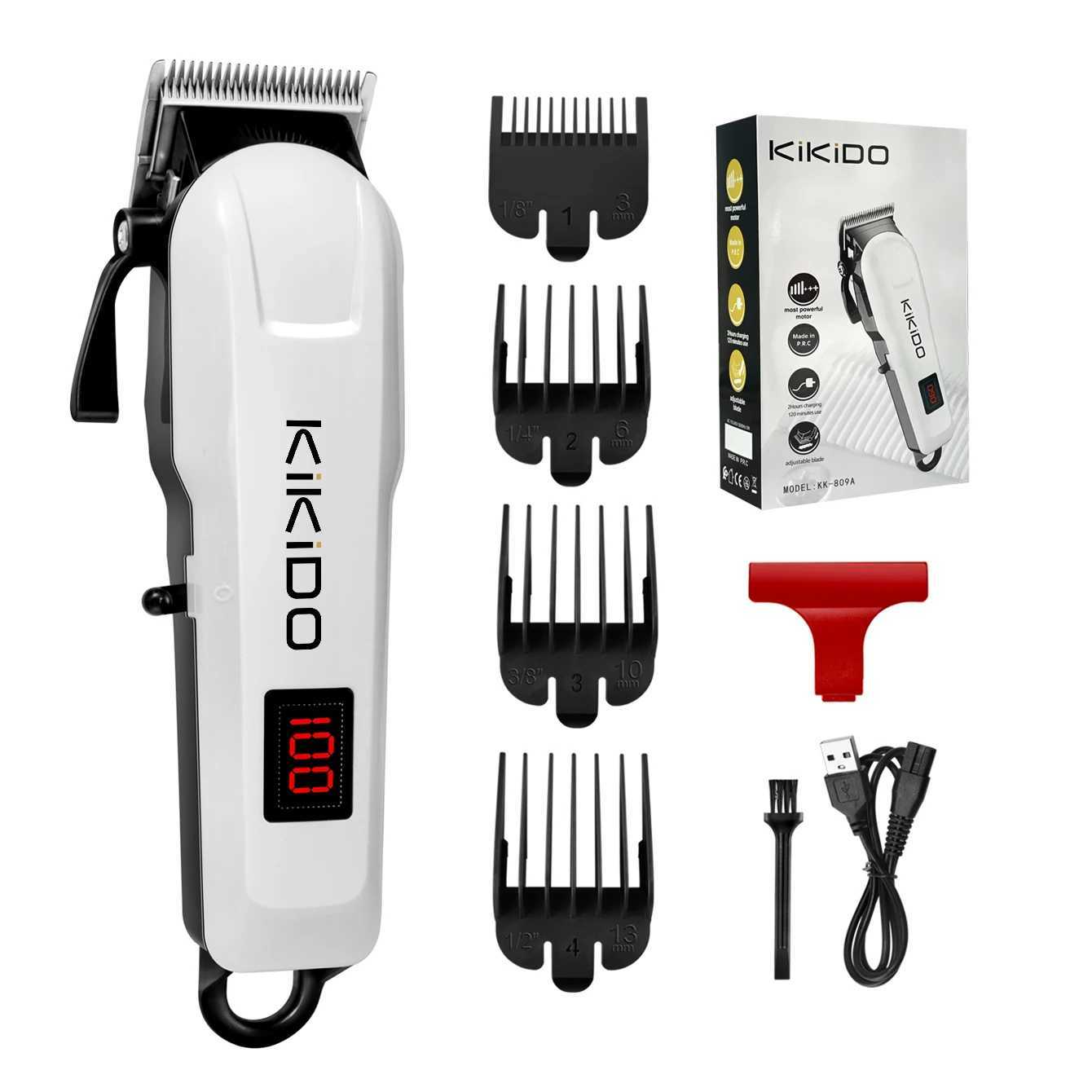KIKIDO Professional Barber Hair Clippers Rechargeable Cordless Electric Hair Trimmer Hair Cutting Machine Men Hair CutterXJ241015