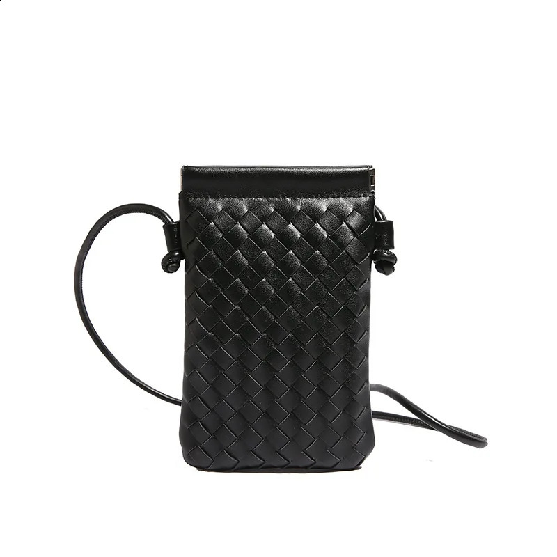 Fashionable retro phone bag with woven texture mini shoulder casual solid color storage cross body handbag 01SBMnxxbz 1cec