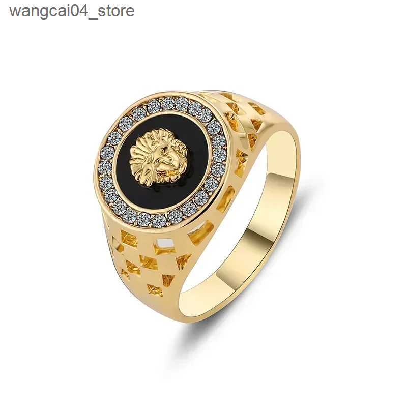Couple Rings Korean creative medusa ring men inlaid zircon fashion leading ring women punk style jewelry lovers gift wholesale L240910