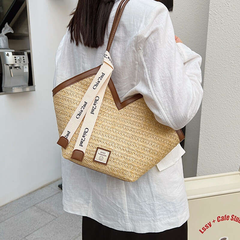 Designer Straw Beach Tote Quality Hot Bag For Women - Large Capacity Summer Shoulder Handbag