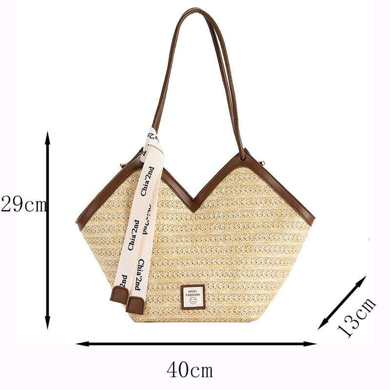 Designer Straw Beach Tote Quality Hot Bag For Women - Large Capacity Summer Shoulder Handbag