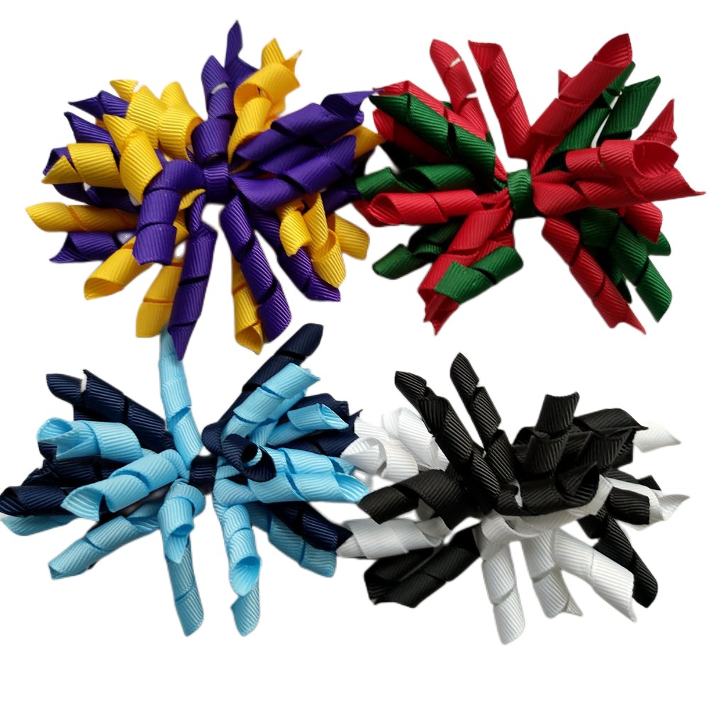 Children's Girl Baby Korker Elastic Hairband Curlers Curly Ribbon Hair Bows Flowers Clips 3 Inch Corker Barrettes Bobbles Ties Kids Headwear Acce