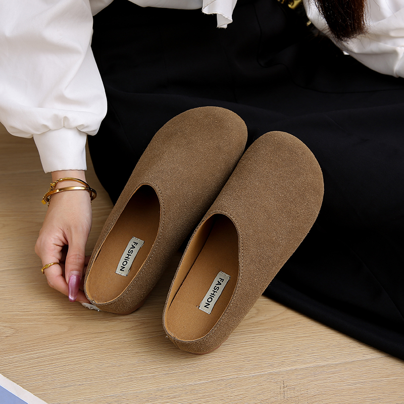 Designer Cork and Suede Flat Shoes Comfortable Outdoor Shoes for Men and Women