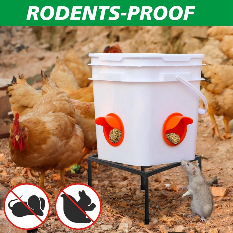 2 PCS Metal Stand For Chicken Feeder Waterer, Stand Holder With 4 Legs, Supports Rack For Buckets Barrels Square Easy To Use
