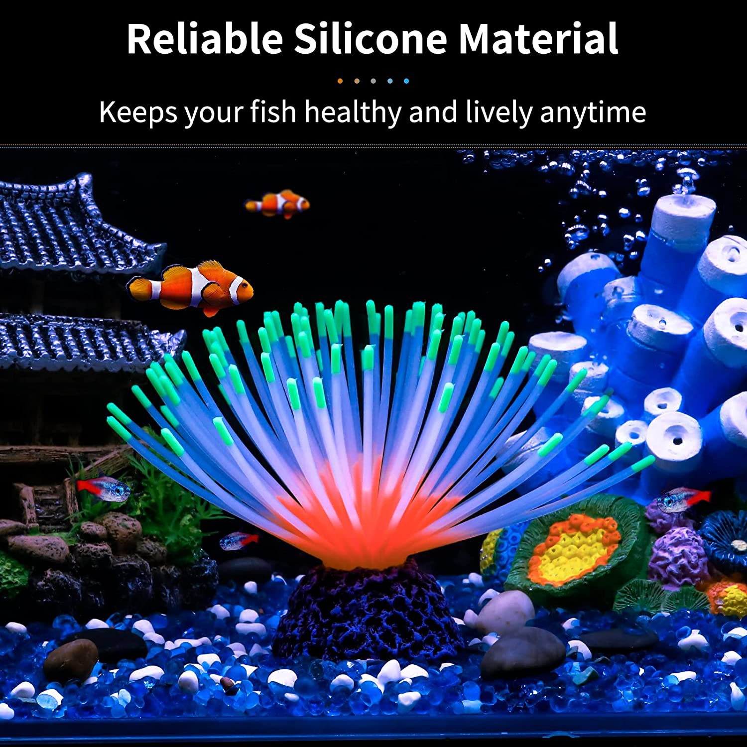 Glowing Fish Tank Decorations Plants Glow Aquarium Decorations Glowing Mushroom Coral Plant Ornaments Fish Tanks Accessories