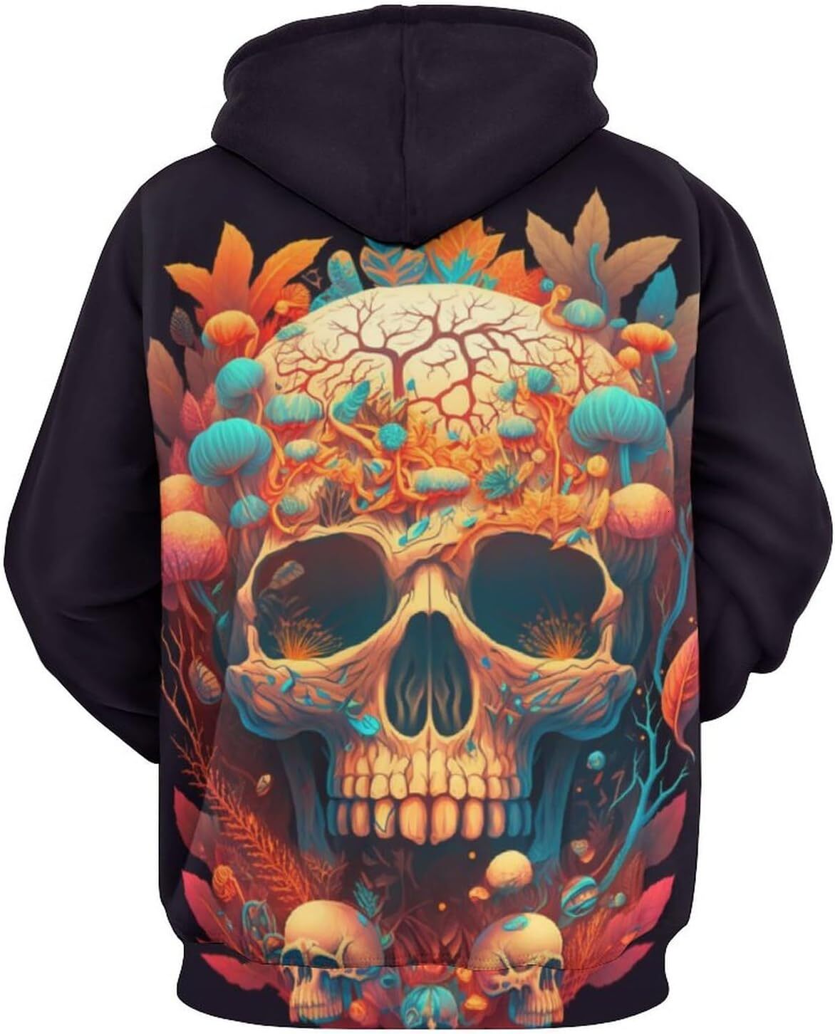 Hoodie for Mens Womens Funny Mushroom Skull Hoodie 3D Printed Color Pattern Sweatshirt Hoodie Graphic Hoodies sweatshirt Pullover Long Sleeve