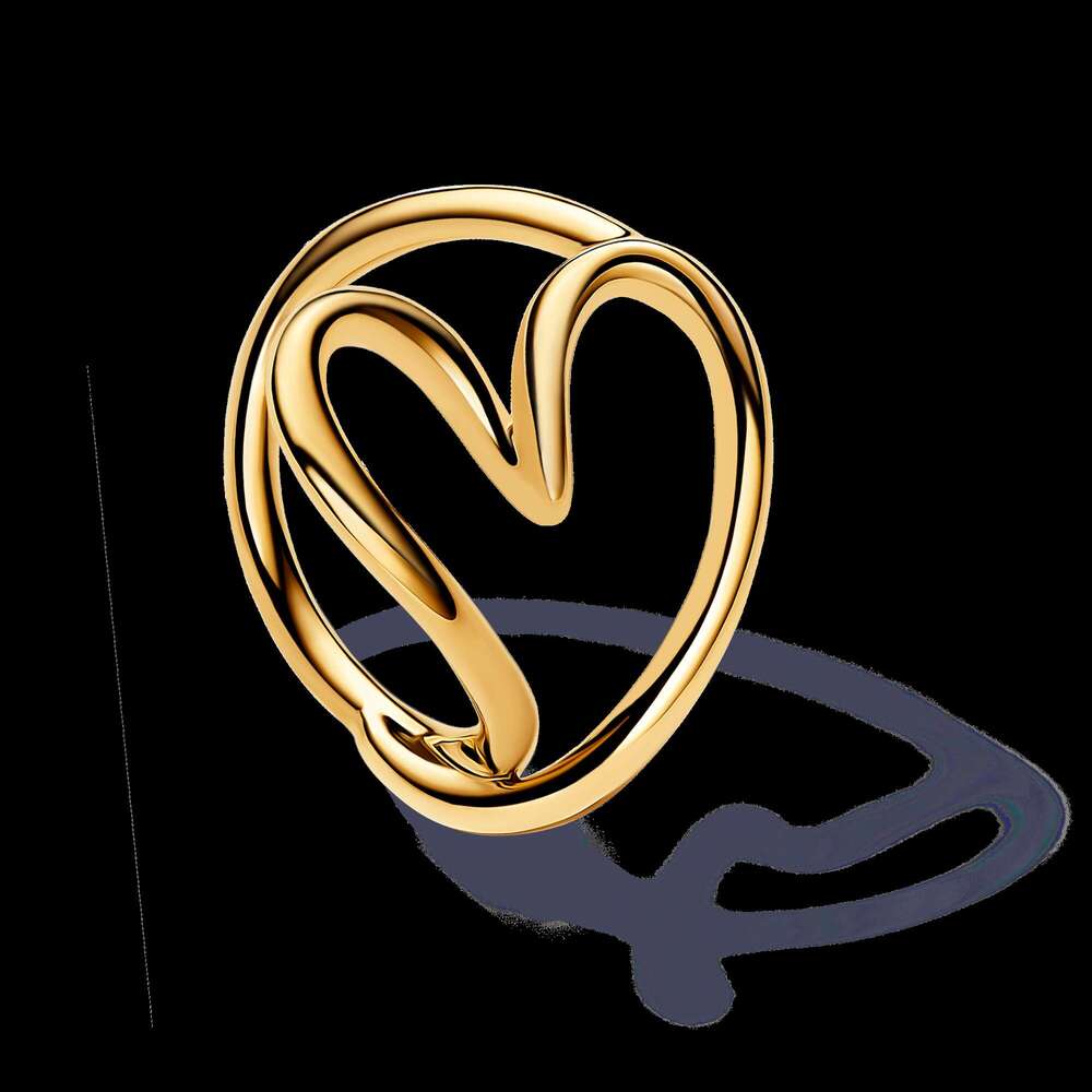 Women's 925 Silver Pearl Open Rings For Women Heart Wedding Irregular Ring With gold plated Fine Jewelry Gift 2024 New Designer Ring Gift Wholesa