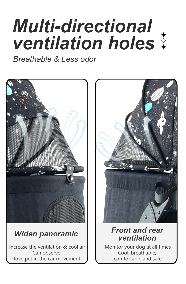 factory wholesale dog stroller Luxury multifunction collapsible two-way pet dog stroller pet for outdoor travelPopular