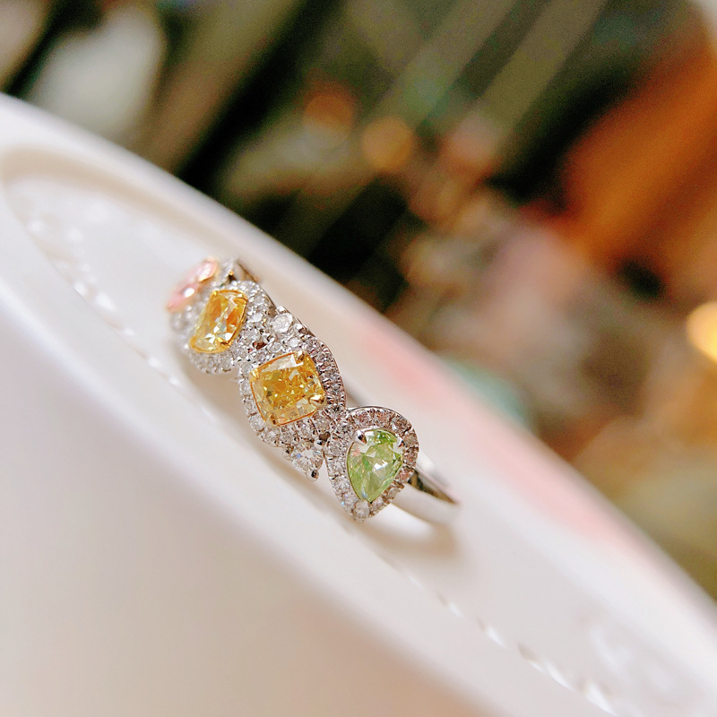 Free shipping designer for women moissanite ring colorful stone cz zircon dia rings jewelry gift wholesale size open ustable Free shipping