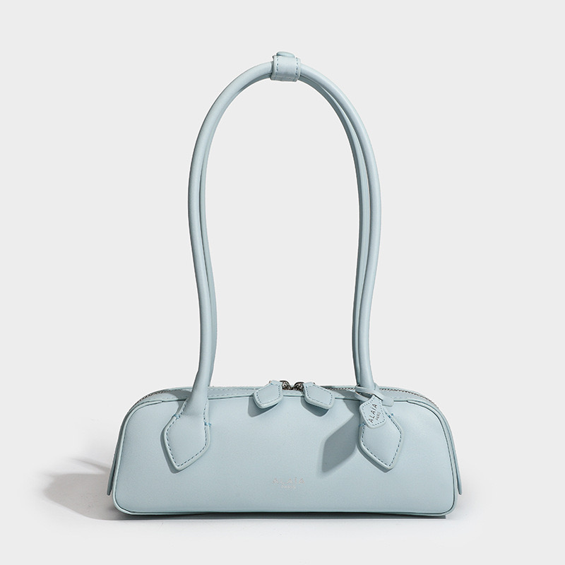Cowhide Shoulder Bags for Women - Tubular Handles Handbag in Elongated Shape, 2024 New Arrivals dh5727163