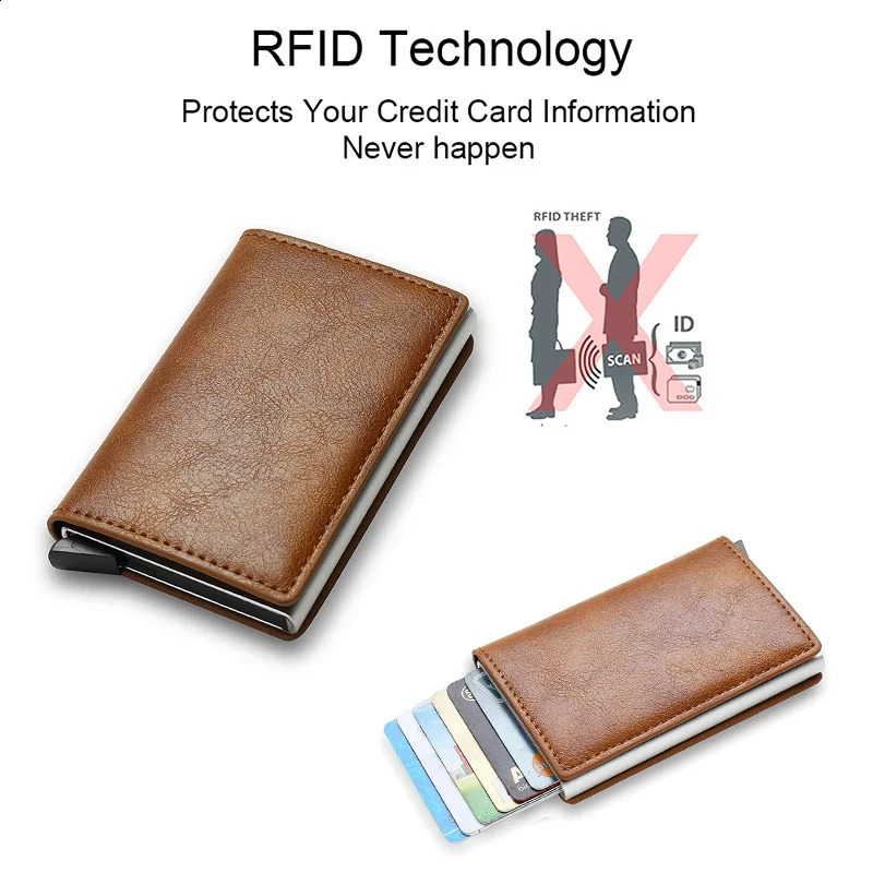 Anti Thief Rfid Credit Card Holder Smart Minimalist Wallet Pocket Men Women Slim Cardholder Bank Cash Creditcard Case Bag Purse 241014