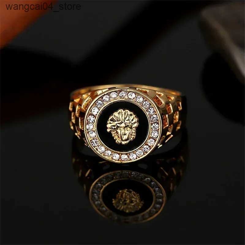 Couple Rings Korean creative medusa ring men inlaid zircon fashion leading ring women punk style jewelry lovers gift wholesale L240910