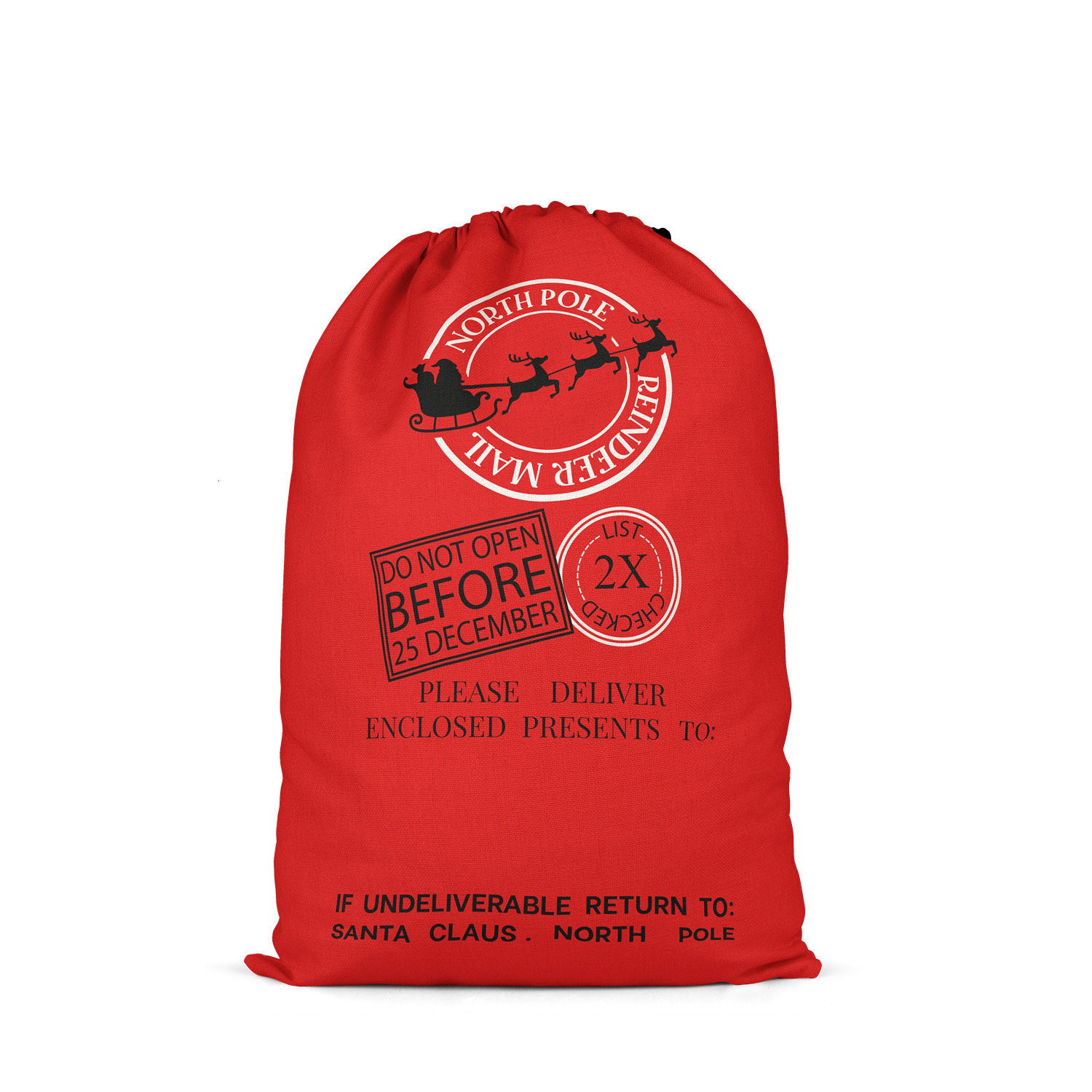 Nordic Deer Three Color DIY Heat Transfer Printing Santa Sack Christmas Gift Bundle Pocket Hemp Cloth Bag #10 ddmysheep