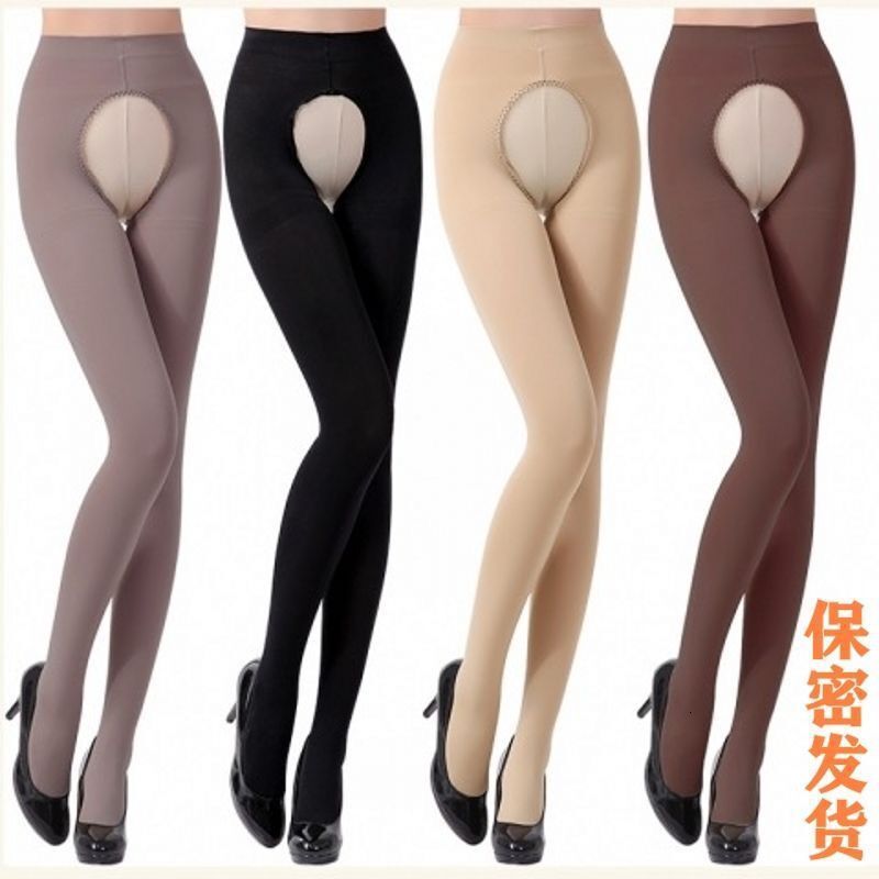 2025 New Autumn Winter Women s Open Flesh Tight Pants Bare Legs Medium Thick fashion Plus Size Pound Thick Wool Anti Hook Silk Pantyhose