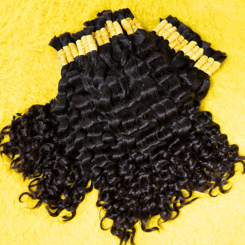 Natural Loose Deep Wave Raw Vieamese For Braiding 100% Unprocessed Human Hair Bulk Extensions Bundles