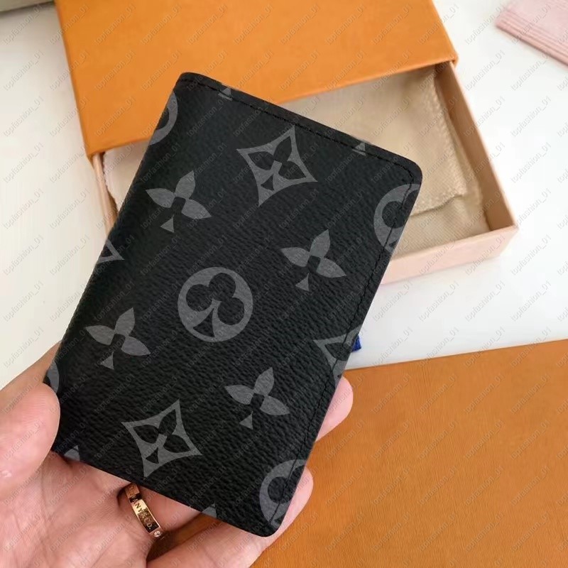 Wallets Holders Passport booklet Elegant Leather Business Wallet with Credit Card Holder for Men - Includes Box Brown Flowers Design With box