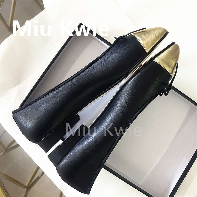 High quality Women's Ballerina With Round Head And Flat Bottom Classic French Leather Shoes in Autumn 35-43