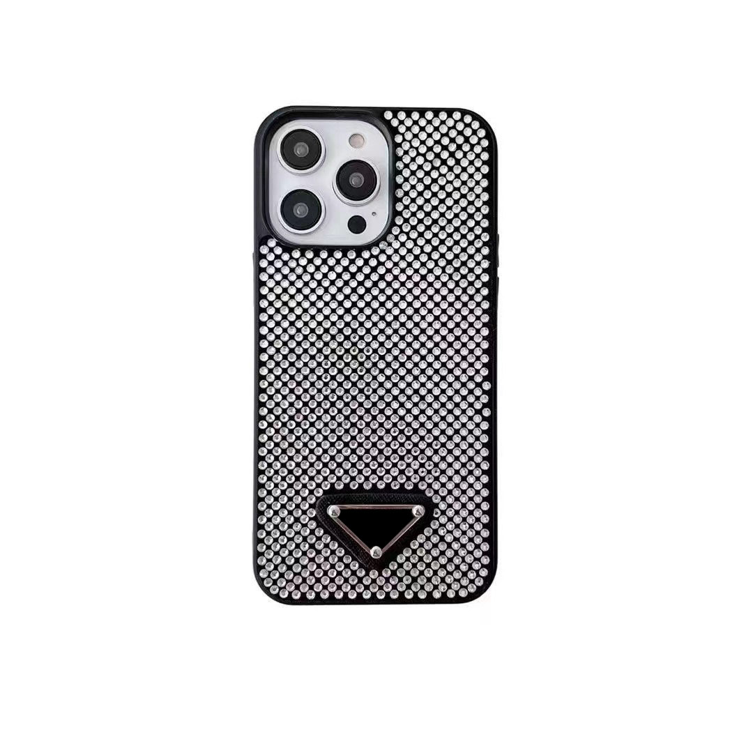 Bling Diamond Designer Phone Case for Apple iPhone 17 16 Pro Max 15 14 13 Luxury Rhinestone Crystal Glitter Sparkling Velvet Lined Back Cover Fundas Coque Promo