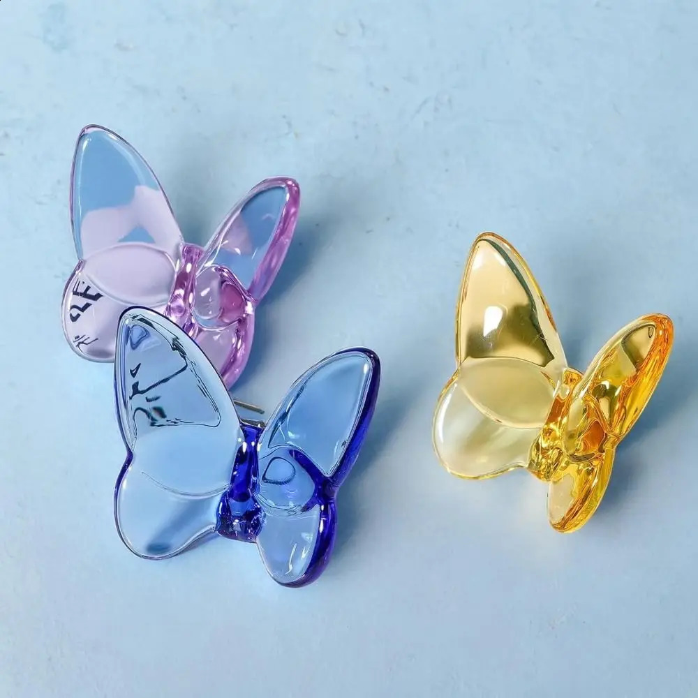 Colorful crystal butterfly pattern hightemperature reflective glass decoration vivid home 241014