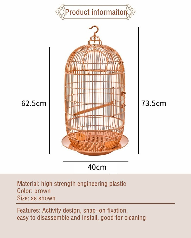Pet Birds Breeding Cage Rounded Parrot Pet Cage Vintage Hanging Antique Finishing Cage