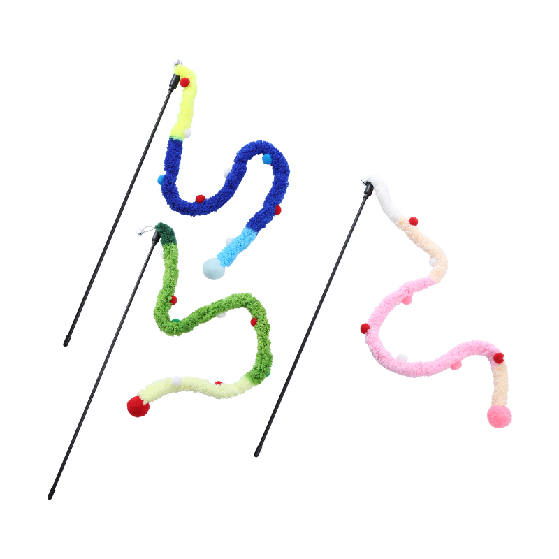 New plush strip cat-teasing stick Soft plush toy interactive self hi pet supplies