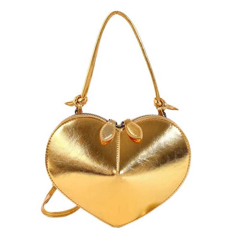 High Quality Love Heart Shape handbag small handbag designer cross body bag womens red black gold Pu leather top handbag T241015