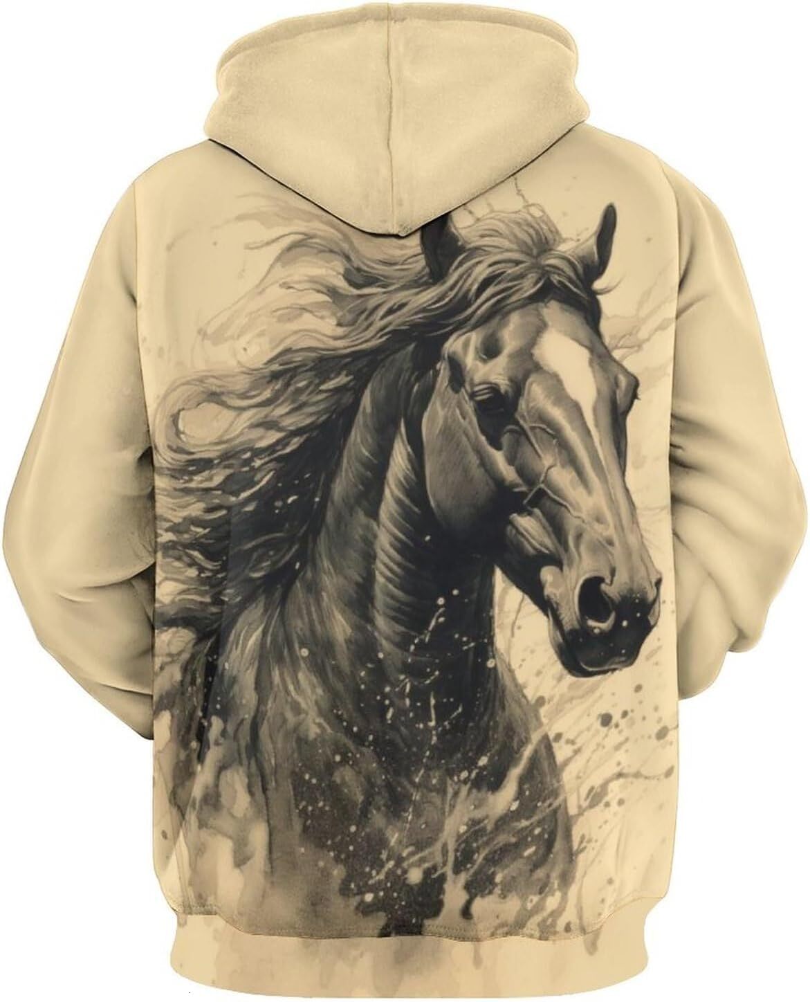 Hoodie for Mens Womens Novelty Vintage Abstract Horse Hoodie Colorful Lightning Animal Horse Lover Pullover Hoodies Graphic Fashionable and Warm
