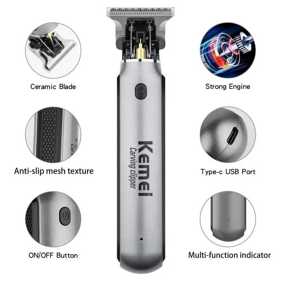 Clipper Powerful Hair Original Kemei For Men Cordless Professional Beard Hair Trimmer Haircut Machine RechargeableXJ2410