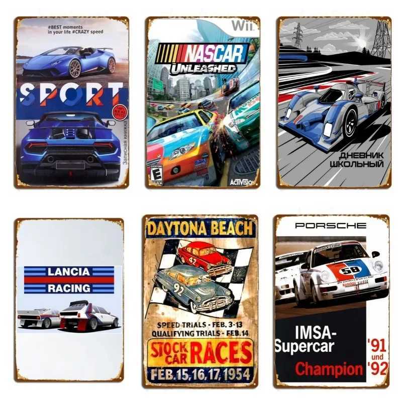 Racing Car 1985 Race Rally Metal Tin Sign Plaque Poster for Bar Club Wall Retro Home Vintage Wall Plate 12x8 InchXJ241010