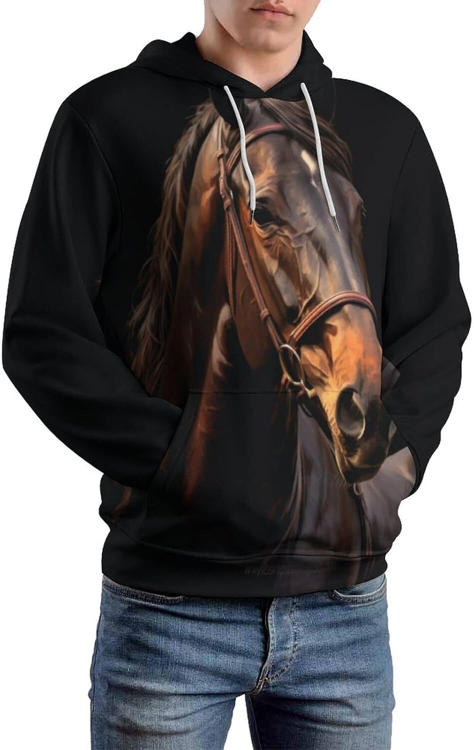 Hoodie for Mens Womens Novelty And Funny Racing Hoodie 3D Printed Horse Lover Gift Sweatshirt Hoodie Graphic Fashionable and Warm