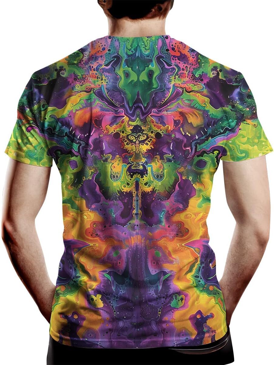 Mens T shirt Psychedelic Tie Dye Shirt for Men Women Graphic Tees Unisex 3D Printed Short Sleeve Novelty Tops graphic tee Casual tops summer clothes T