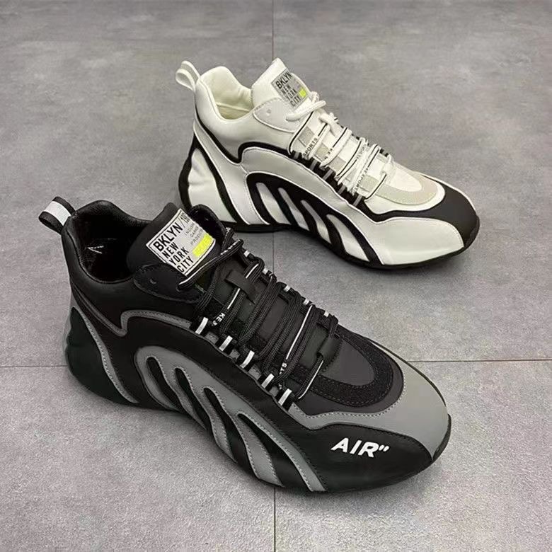 Running Spring New Lace Up Leather Men Casual Outdoor Fashion Soft New Soled Men's Sneakers Flat Vulcanize Shoes