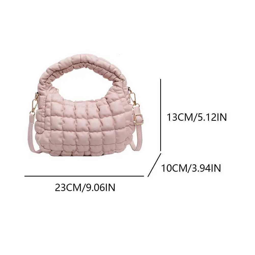 Ladies Pu Puffer Tote Bag Quilted Large Capacity Fashion Shoulder Solid Color Trendy Handbag Padding Purse 241015