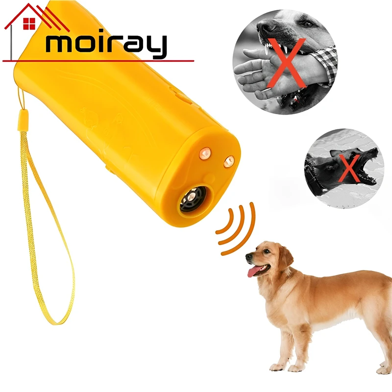 3 in 1 Dog Repeller Anti Barking Device Ultrasonic Dog Repeller Stop Bark Control Training Supplies with LED Flashlight