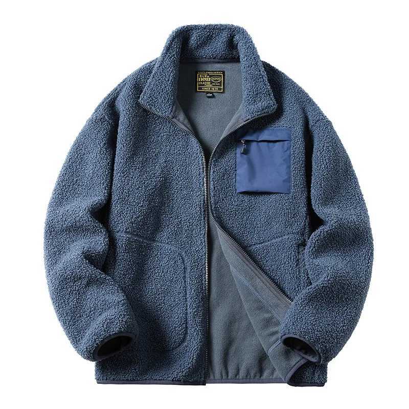 Men Thicken Fleece Padded Coat Berber Fleece Jackets For Men Vintage Stand Collar Polar Fleece Wintre Jacket Warm Tops X241015