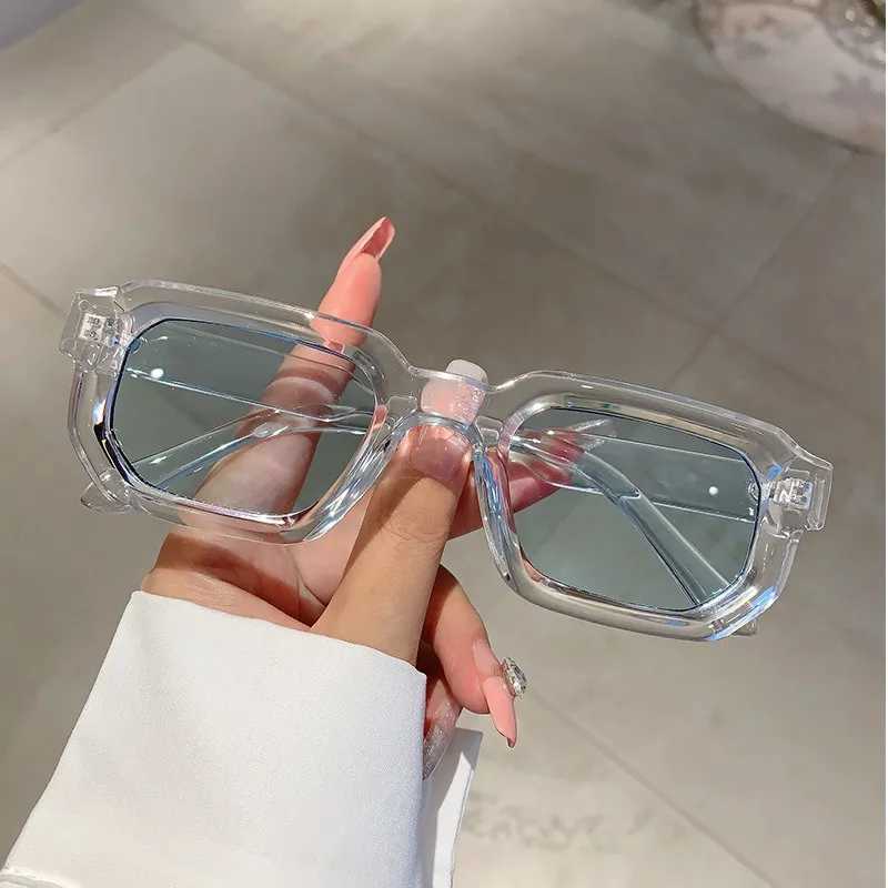 Mens Retro Rectangular Frame Sunglasses Fashion Retro Sunglasses Luxury Brand Design UV400 Sunshade Glasses Womens Glasses W241015