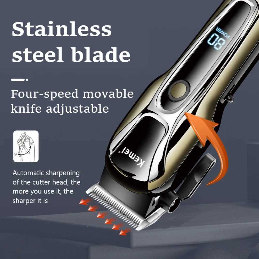 Kemei Hair Clipper Electric Hair Trimmer for Men Electric Shaver Professional Mens Hair Cutting Machine Wireless Barber Trimmer XJ250624