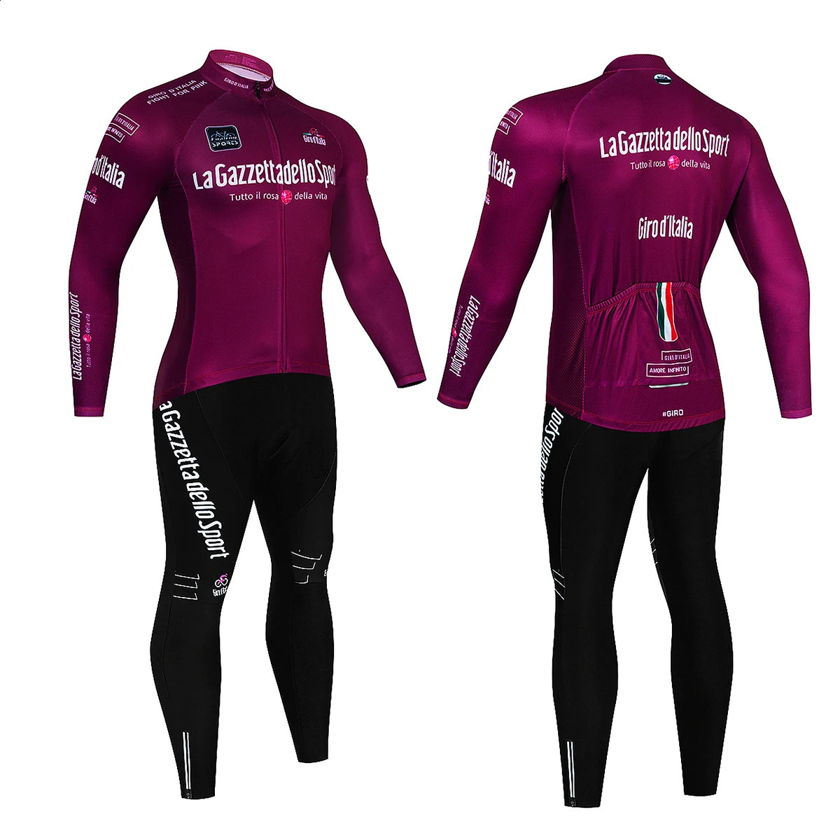 Italian cycling sportswear set mens clothing set long sleeved MTB cycling pants cycling bib Ropa Ciclismo 241009
