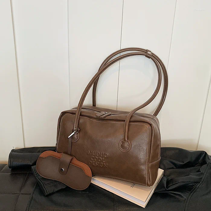 Free Shipping Totes Brand Designer PU Leather Women's Shoulder Bag Retro Vintage Purse Crossbody Pillow Bowling Handbag Designer Bag Luxury Bag T