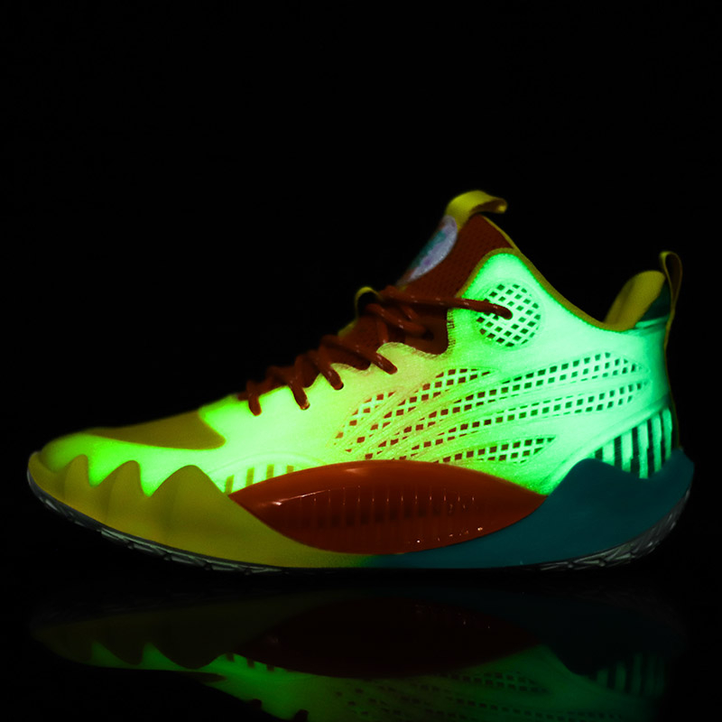High quality cushioned rebound basketball shoes men friction sound breathable flexible wear-resistant soft luminous sports shoes