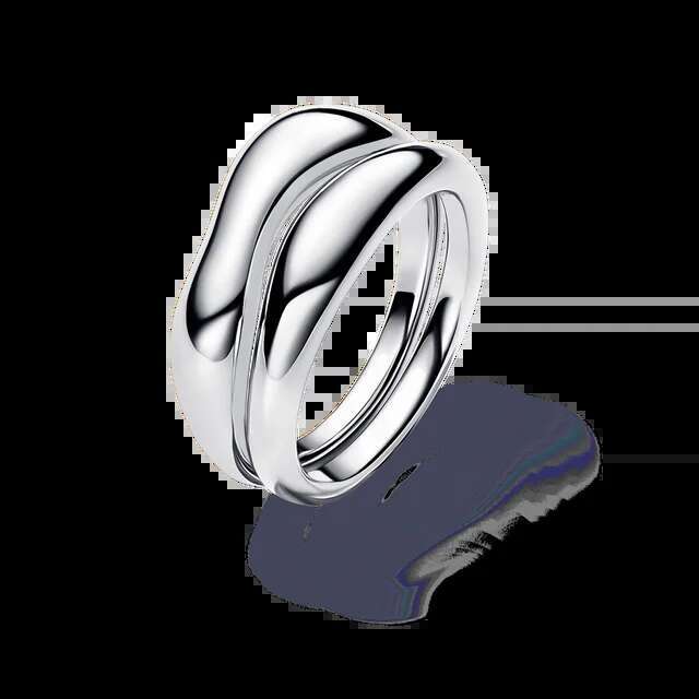 Women's 925 Silver Pearl Open Rings For Women Heart Wedding Irregular Ring With gold plated Fine Jewelry Gift 2024 New Designer Ring Gift Wholesa