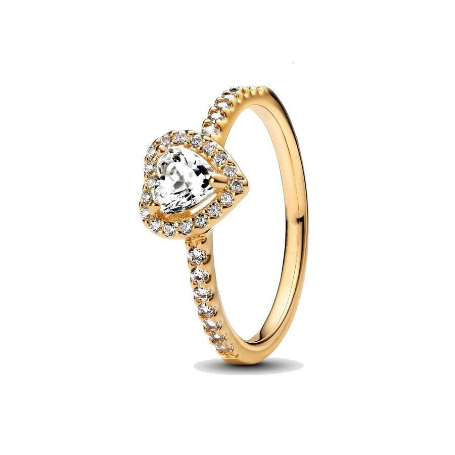 New Sier Timeless Pave Row of Hearts Rings for women Gifts jewelry Designer Ring Gift Wholesale